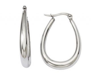 Steel by Design 1 1/4 Teardrop Hoop Earrings —