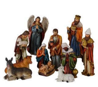 11 Piece 12 Jewel Tone Nativity Set by Sterling —