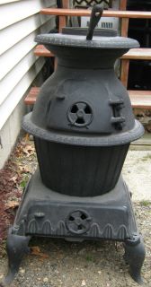 Vtg 50s 60s  Roebuck Pot Belly Coal Wood Stove Great Condition