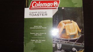 NIB   Coleman Camp Stove TOASTER   Steel   Cooks 4   NEVER USED STILL
