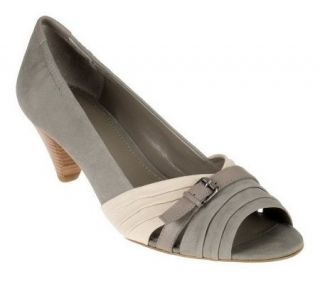 Makowsky Leather Pumps with Ruching & Buckle Detail   A213915