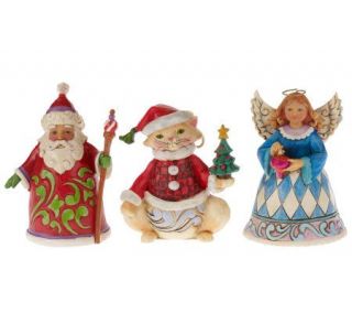 Jim Shore Heartwood Creek Set of 3 Mini Christmas Figurines — 