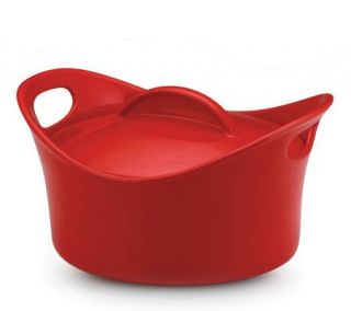 Rachael Ray Stoneware 2.75 qt Covered Round Casserole   Red — 