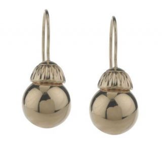 EternaGold Fluted Cap Bead Earrings w/ Secura Catch 14K Gold
