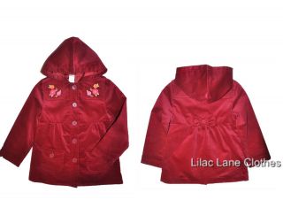  Girl Berry Patch Cotton Velvet Hooded Coat Jacket 5 6 7 8