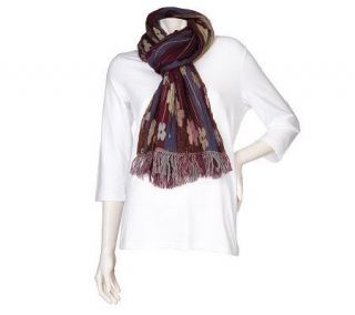 Shop Intuition by Jaye Hersh Stretch Scarf with Fringe Trim — 