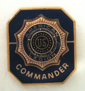 American Legion Commander Tac Pin 1 20 10KGF Blu Enamel