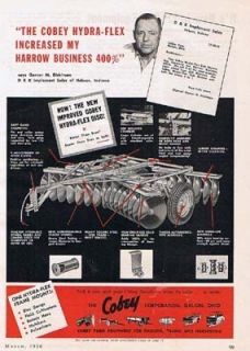  1956 Cobey Hydra Flex Disc Harrow Vintage Ad
