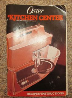   KITCHEN CENTER MIXER Food Preparation Recipes Instructions Cook Book