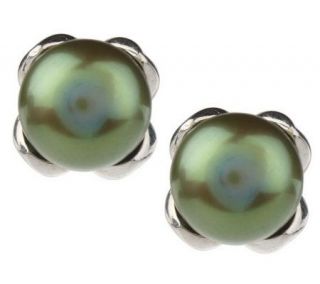 Ann King Sterling Cultured FreshwaterPearl Button Earrings —