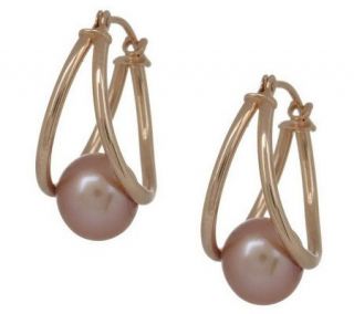 HonoraGold Cultured FreshwaterPearl Split Hoop Earrings, 14K