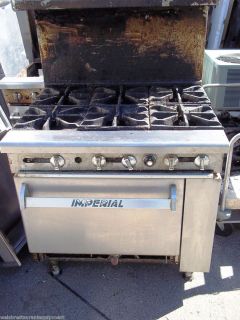  Imperial IR6 Gas Oven Commercial Stove 6 Cast Iron Burners