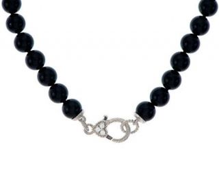 Judith Ripka Sterling 18 Black Onyx Bead Necklace —