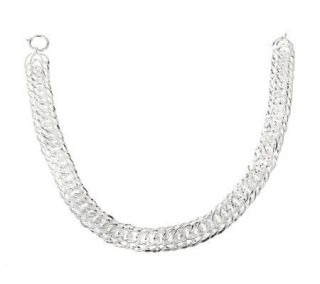 Sterling 18 Bold Oval Link Woven Necklace, 45.6g —