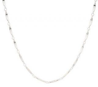 Sterling Solid Elongated Ribbon Link 20 Necklace, 13.2g —