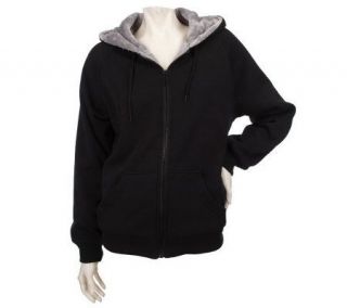 Denim & Co. Faux Fur Lined Hooded Jacket —