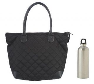 Its All in the Bag Quilted Thermal Tote with Water Bottle —