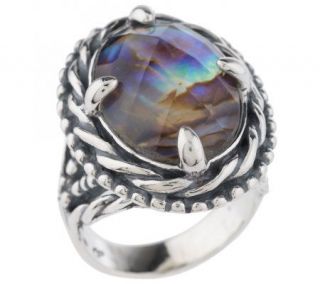 Carolyn Pollack Sterling Mystic Moments Abalone Ring —