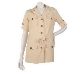 Linea by Louis DellOlio Safari Style Shirt Jacket   A213216