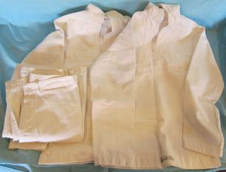 Vintage WWII White Cotton Navy Uniform Plus Extra Shirt