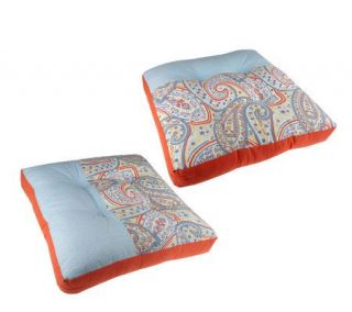 Tracy Hutson Set of Two 24 x 24 Decorative Floor Cushions —