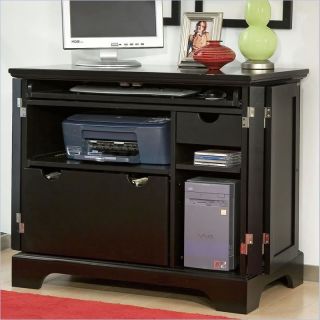Home Styles Bedford Compact Office Ebony Storage Cabinet