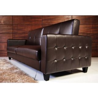 Contempory Faux Leather Convertible Futon Sofa Bed
