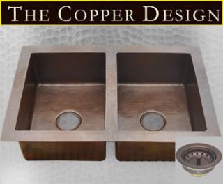 33x22 COPPER KITCHEN SINK DB 50/50 (Drain Not Included)