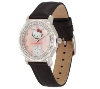 Hello Kitty Diamonique Luxe Kitty Sub Dial Strap Watch —