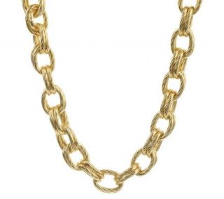 Veronese 18K Clad Bold 20 Double Oval Rolo Link Necklace —