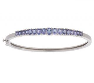 Sterling 3.50 ct tw Oval Tanzanite Graduated Bangle —