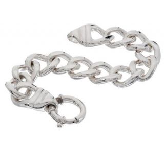 Sterling 8 Bold Curb Link Polished Bracelet, 17.0g —