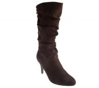 KathyVanZeeland Ruched Boots with Back Zipper & Jeweled Detail