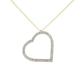 Diamond Fascination Heart Pendant with Chain, 14K Yellow Gold 