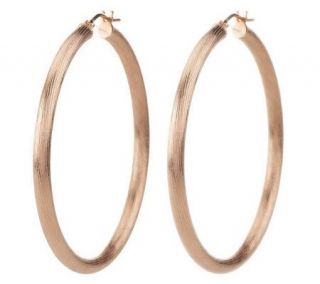 VicenzaGold 1 3/4 Bark Textured Round Hoop Earrings, 14K Gold