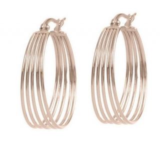 Steel by Design Multi Row Polished Hoop Earrings —