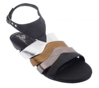 Volatile Leather Multi Color Sandals with Ankle Strap —