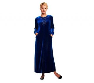 Joan Rivers Petite Length Cozy in Style Velour Lounger   A226325