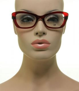  Eyewear Red Wine Black Frame Retro Cool Cateye Clear Lens Eyeglasses