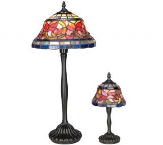 Peng Stained Glass 29 Table Lamp and 12 Accent Lamp Set — 