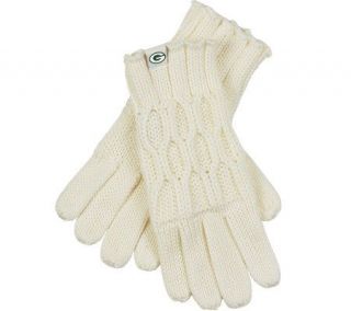 NFL Green Bay Packers Womens Cream Knit Gloves —