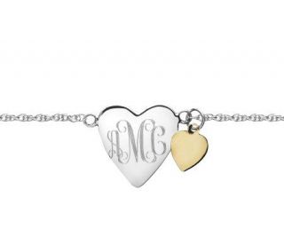 Basch Personalized Sterling 10 Engraved HeartAkle Bracelet —
