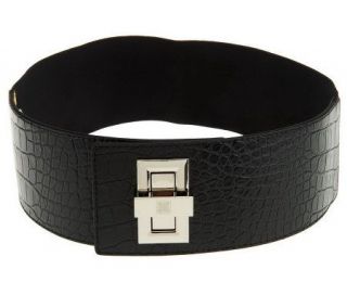 Liz Claiborne New York Croco Belt w/Turn Lock Closure —