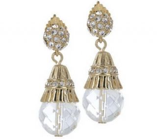 Luxe Rachel Zoe Fancy Fluted Bead Drop Earrings —