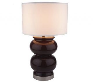 HomeReflections GlazedPorcelain 26.5Table Lamp with Ivory Drum Shade 