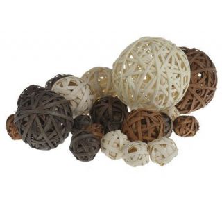 Set of 36 Decorative Rattan Balls —