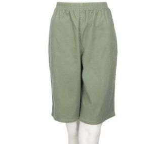 Denim & Co. Original Waist Pull On Stretch Twill Shorts —