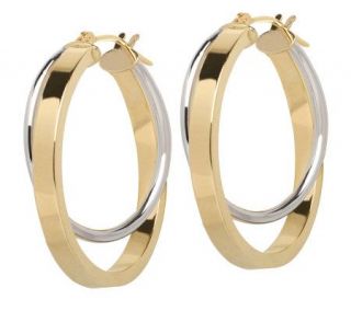 EternaGold Two tone Bold Double Hoop Earrings,14K Gold —