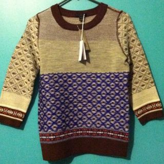 Crew Inside Out Fair Isle Sweater Size M $118 Fall 12 Blues Browns