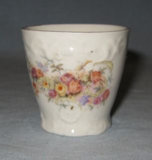 Antique c 1910 German Porcelain Toothpick Holder Floral Bouquet